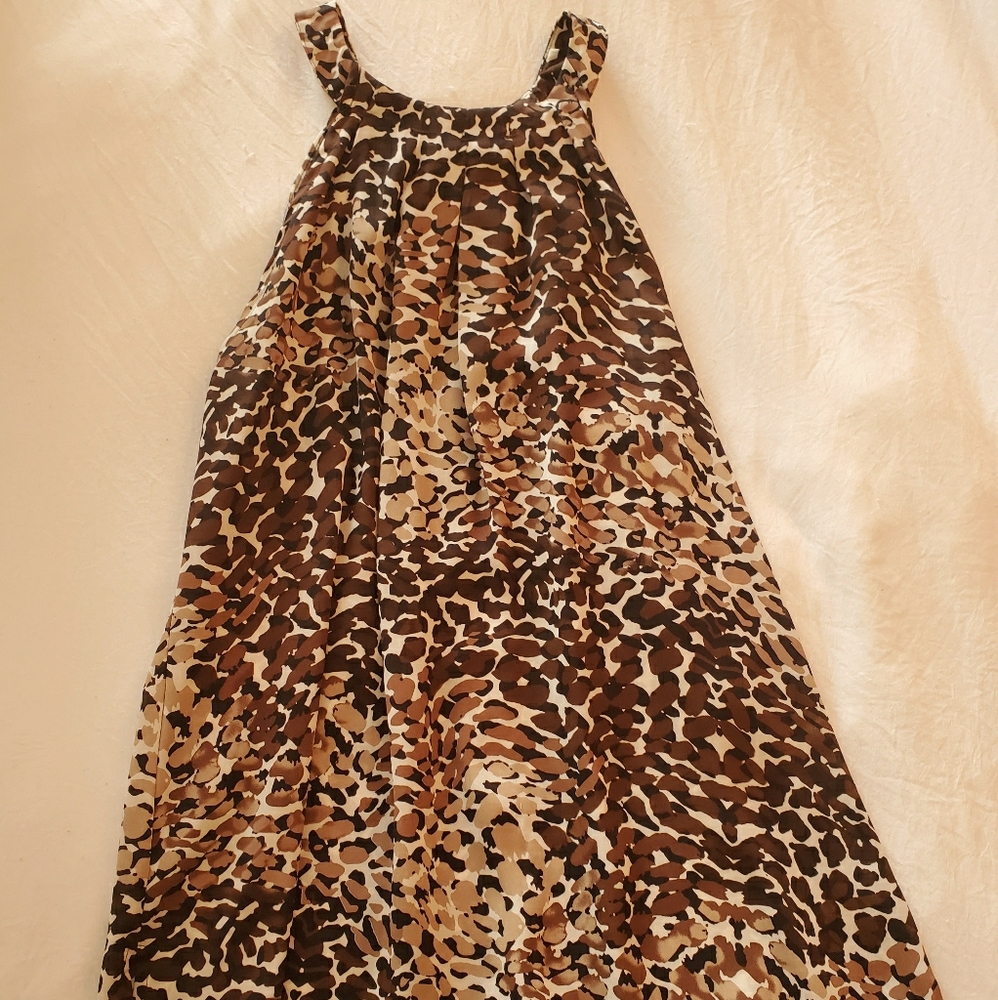 Leopard Print High Neck Dressy Tank